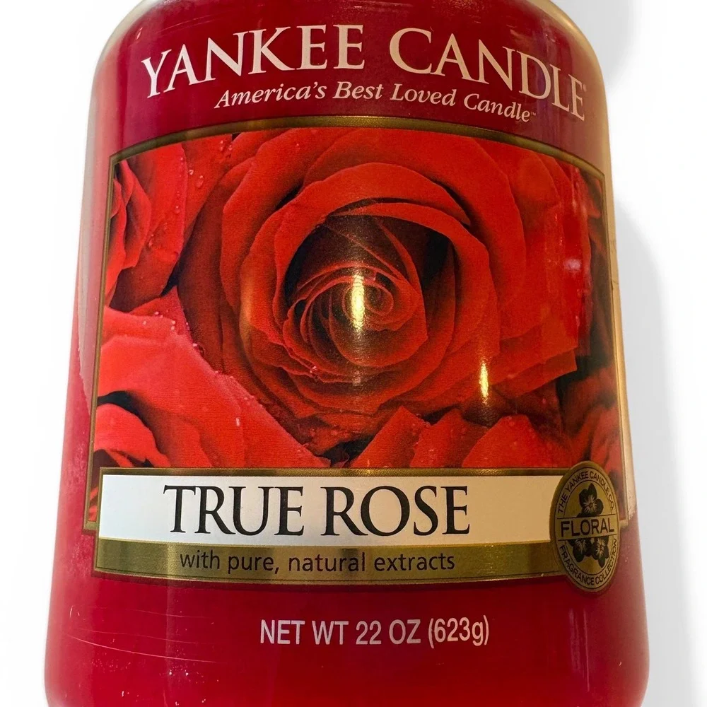 Yankee Candle Retired Fragrance True Rose Large Jar Candle 22‎ oz Red